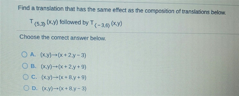 Find a translation that has the same effect as the composition of translations below-example-1