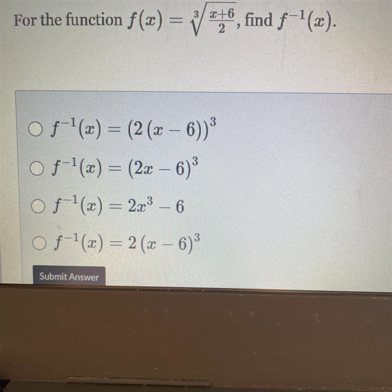 For the function find f-1(x)-example-1