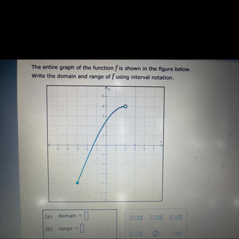 Need help with finding domain and range.-example-1