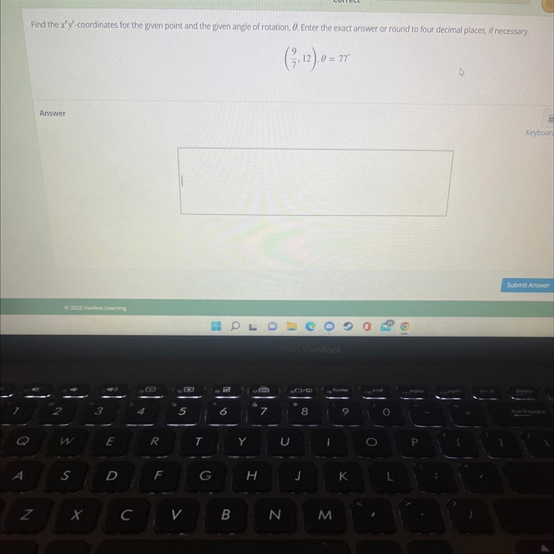 xLun 104 Certy MetexFind the t'y coordinates for the even point and the given ange-example-1