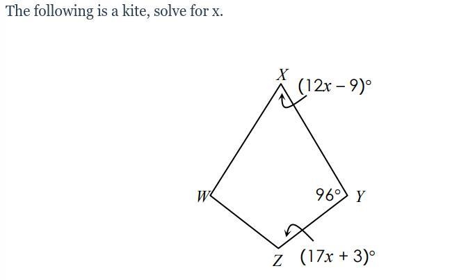 The following is a kite, solve for X-example-1