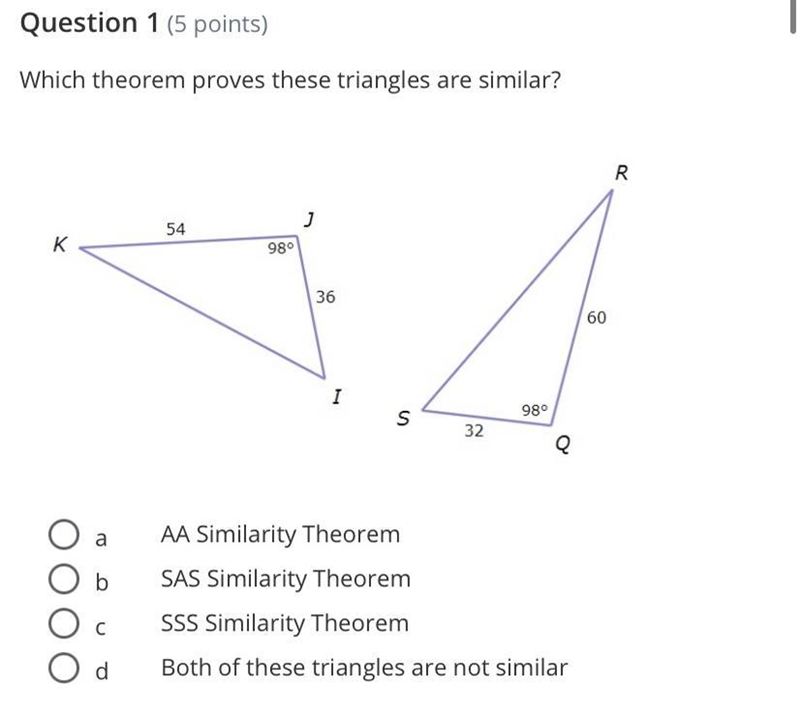 Which theorem proves these triangles are similar?-example-1