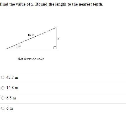 Find the value of x. Round the length to the nearest tenth.-example-1