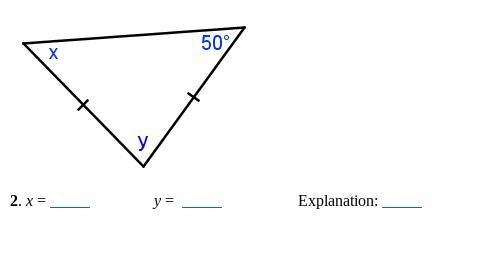 Solve for each variable. Show your work and explain in paragraph form how you solved-example-1