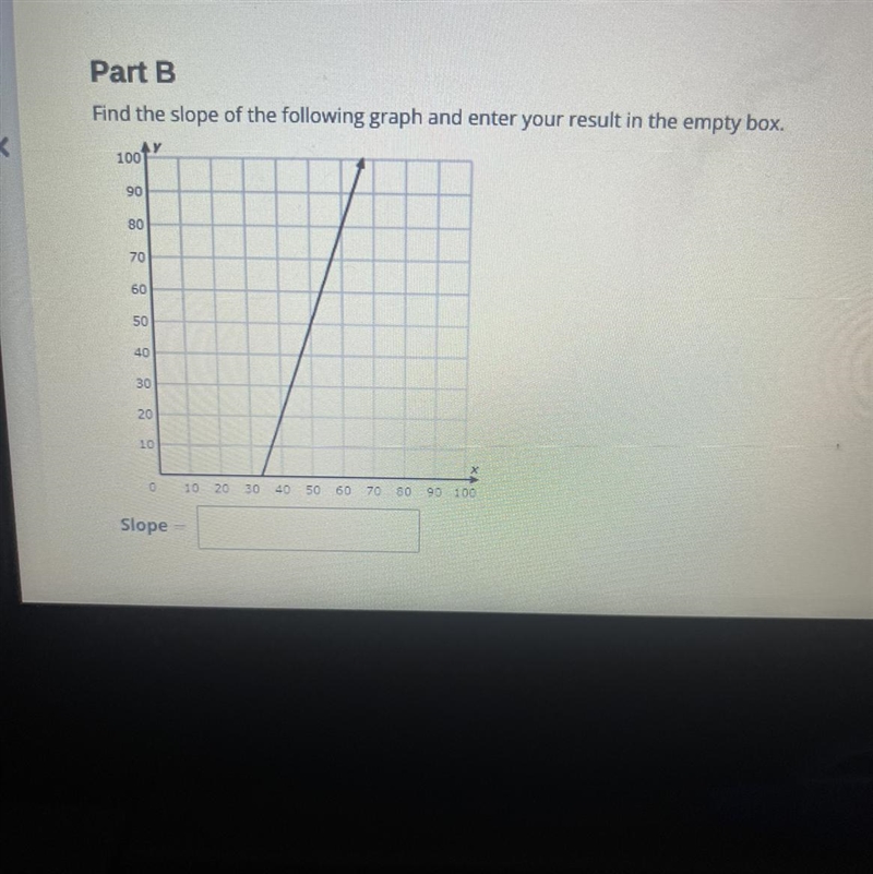 Find the slope of the following graph and enter your result in the empty box.-example-1