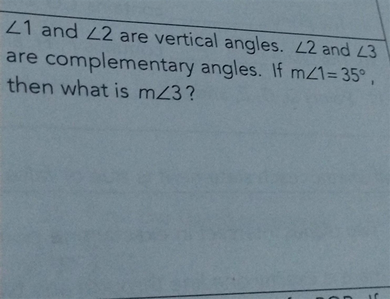 . 21 and 22 are vertical angles. 42 and 43 are complementary angles. If m/1=35°, then-example-1