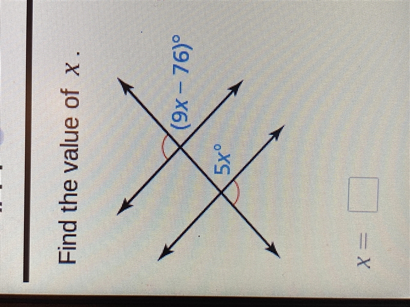 Find the value of x using the diagram below-example-1