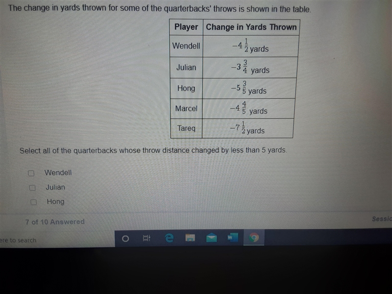 Help please!!!! Select all of the quarterbacks whose throw can distance changed by-example-1