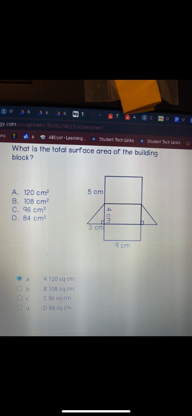 I would like to know the formula that was used to get 120 cm-example-1