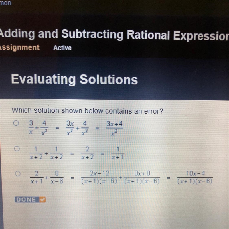 Which solution shown below contains an error?-example-1