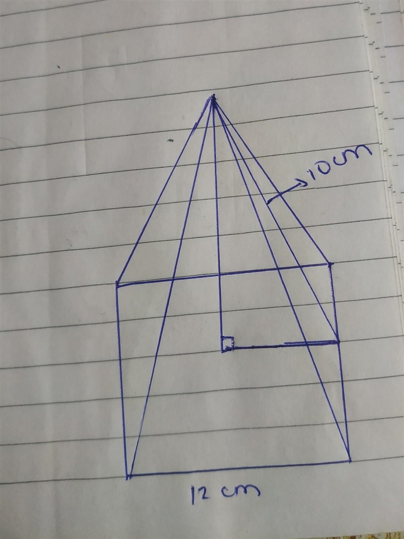 Find the vertical height of given square based pyramid​-example-1