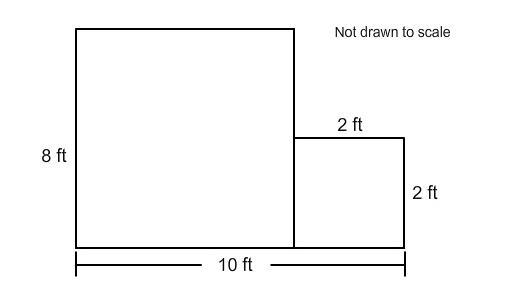 The figure is formed from rectangles. A.) 80 ft2 B.) 36 ft2 C.) 104 ft2 D.) 68 ft-example-1