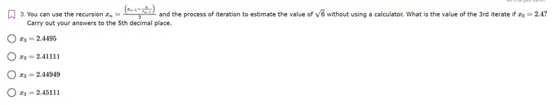 What is the value of the 3rd iterate if x0 = 2.4 Carry out your answers to the 5th-example-1