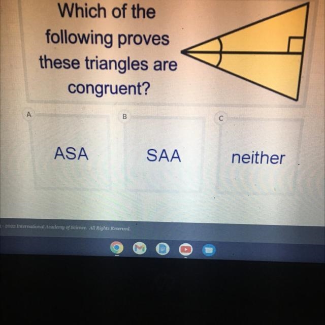 Which of the following proves these triangles are congruent-example-1