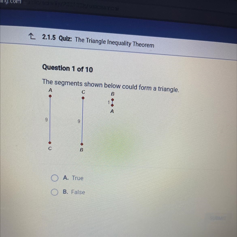 The segments shown below could form a triangle?-example-1