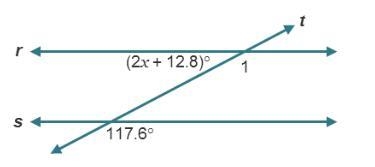 Please hurry! In the diagram, r || s. Parallel lines r and s are crossed by transversal-example-1