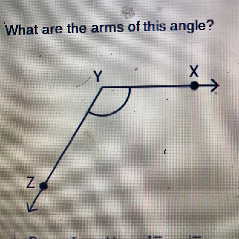 What are the arms of this angle?-example-1