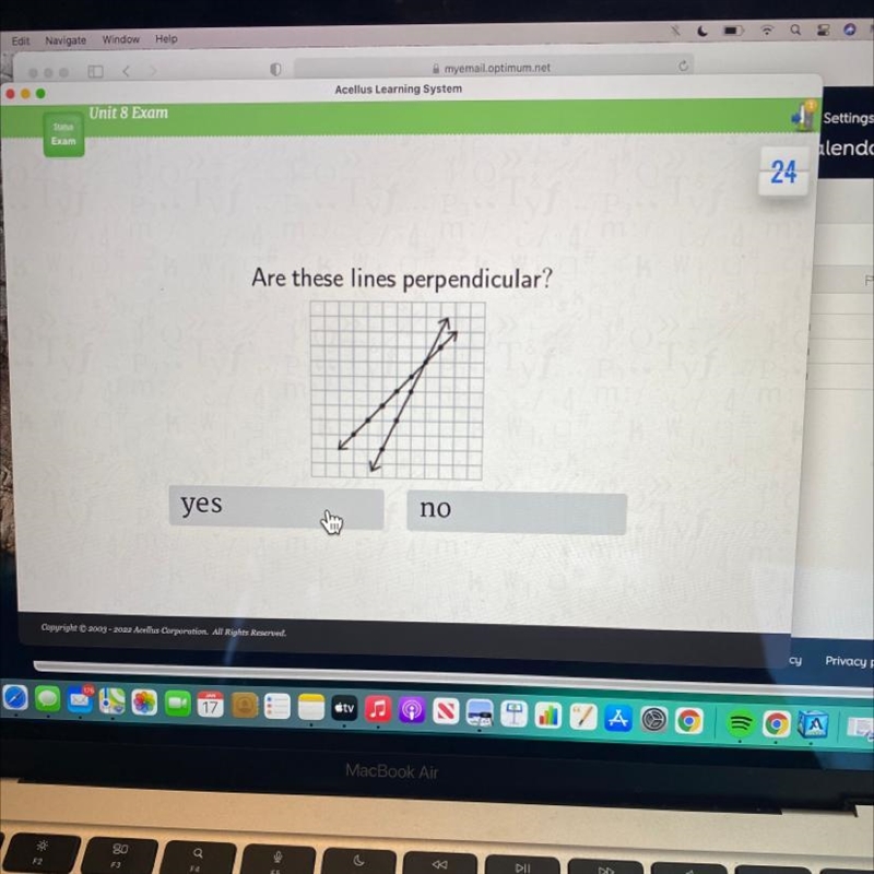 Are these lines perpendicular? yes no-example-1