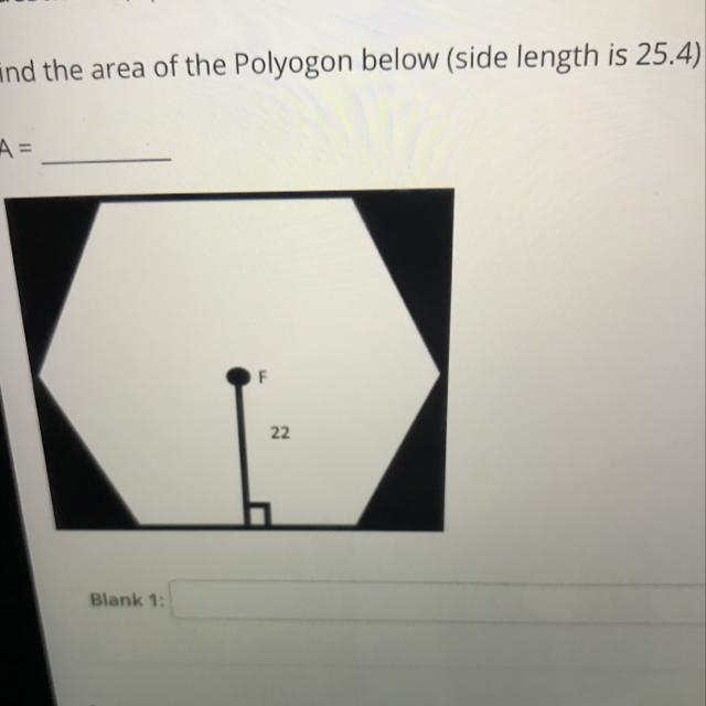 Find the area of the Polyogon below (side length is 25.4) A =-example-1