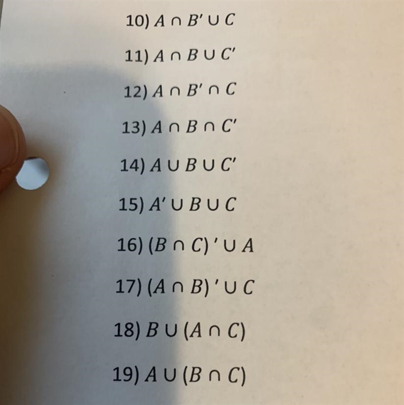 Need help with my math homework pease. Draw Vern diagrams for the following set.-example-1