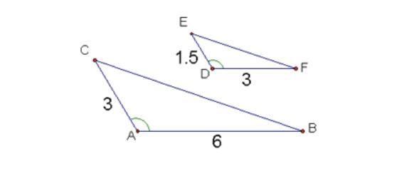 What theorem can be used to prove that the two triangles are similar? A) SSS Similarity-example-1