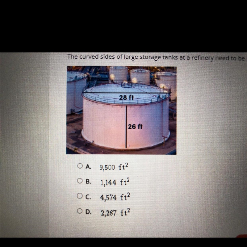 The curved sides of large storage tanks at a refinery need to be painted. What is-example-1