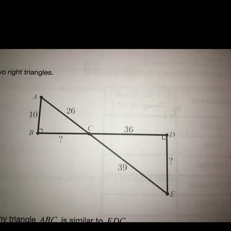 Find the missing side lengths. ( BC and DE)-example-1