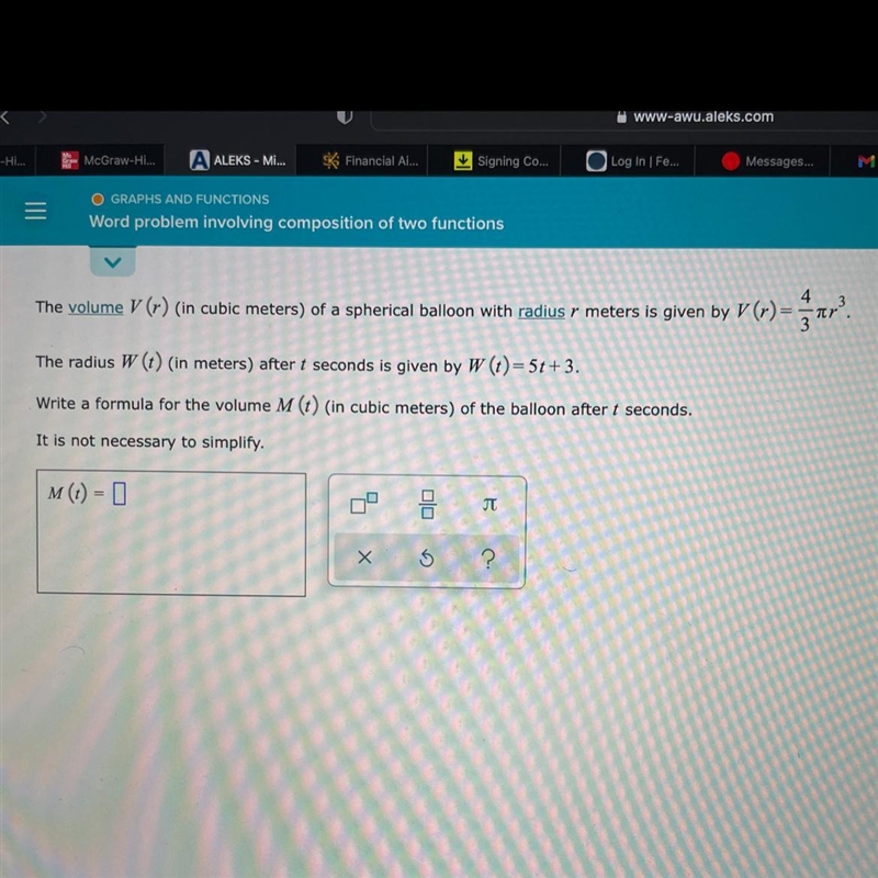 O GRAPHS AND FUNCTIONSWord problem involving composition of two functions-example-1