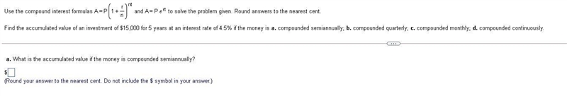 Find the accumulated value if the money is compounded quarterly?-example-1