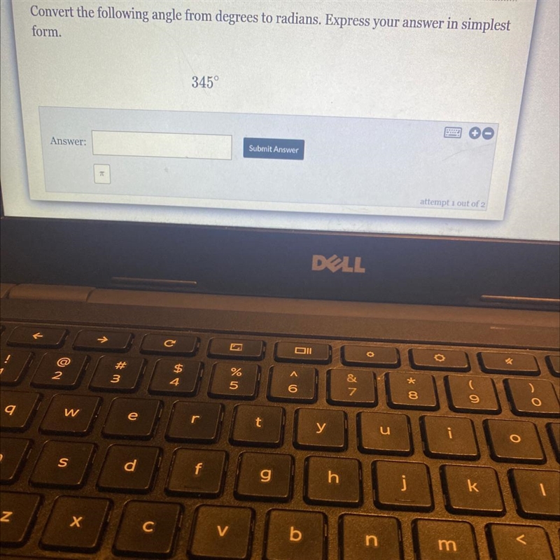 Convert the following angle from degrees to radians. Express your answer in simplestform-example-1