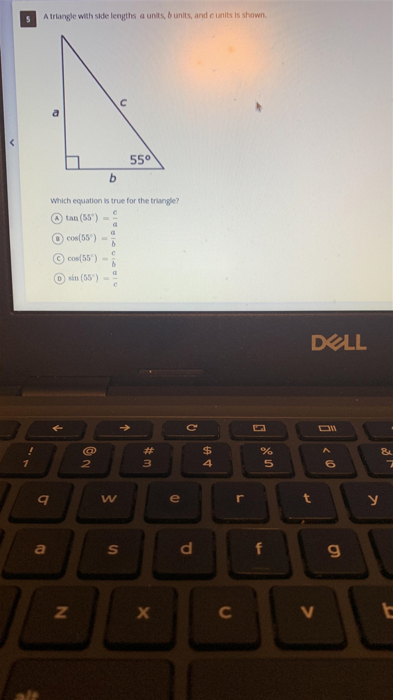 Which equation is true for the triangle?-example-1