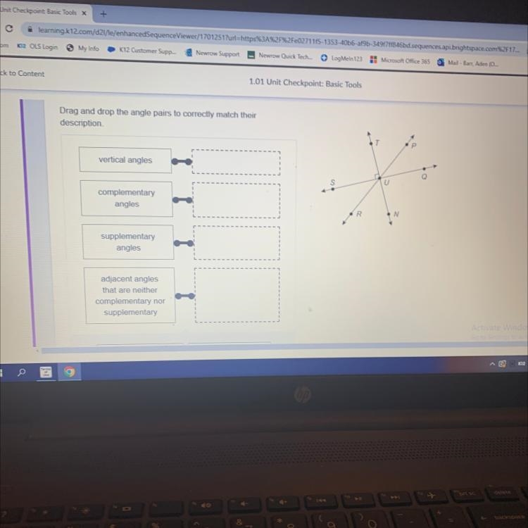 Drag and drop the angle pairs to correctly match their description vertical angles-example-1