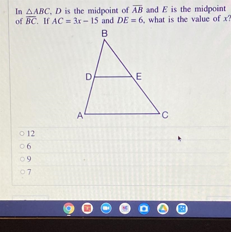 What is the value of x of this triangle and angles-example-1