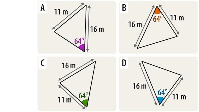 Without any calculation, select the triangles below that you can be certain that are-example-1