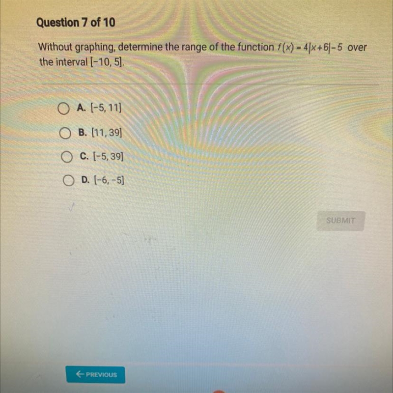 Without graphing, determine the range of the function-example-1