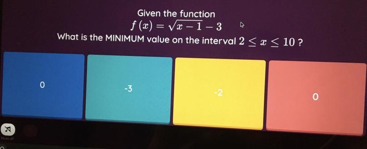 What is the minimum value on the interval 2 ≤x ≤10?-example-1