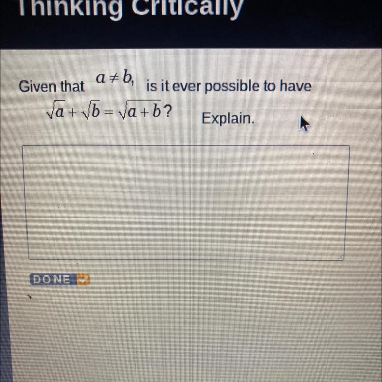 Aub, Given that is it ever possible to have Sa+b=ſa+b? Explain.-example-1