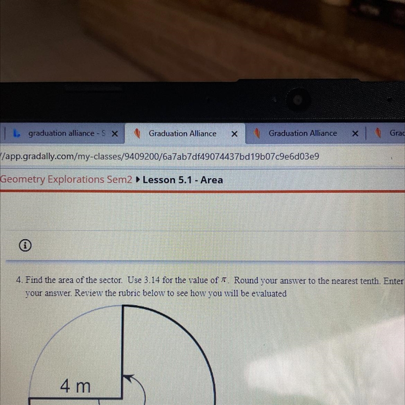 Find the area of the sector. Use 3.14 for the value of pi. Round answer to the nearest-example-1