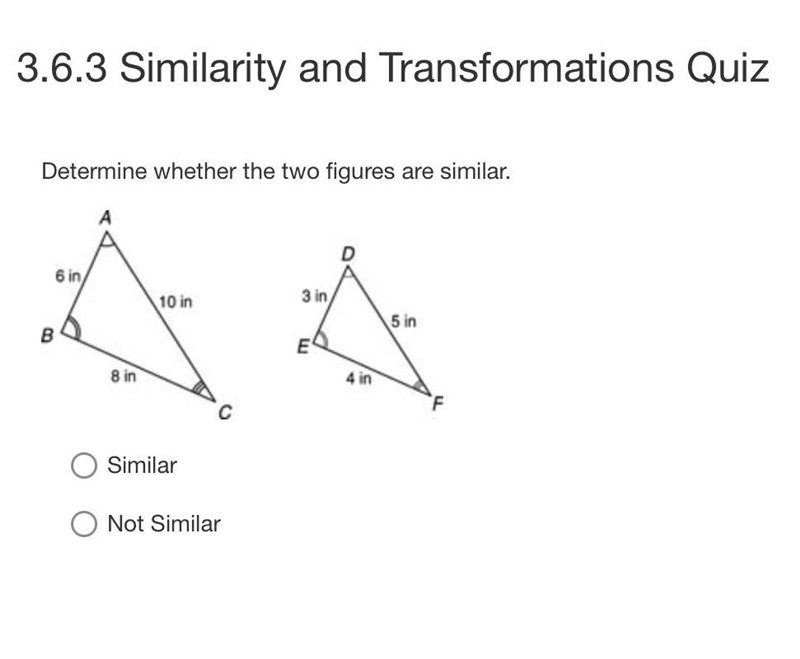 Determine whether the two figures are similar. Please help me, Thank you ;)-example-1