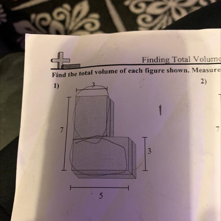 1)Find the total of each figure shown. Measured in cm ( not to scale ). width = 2-example-1