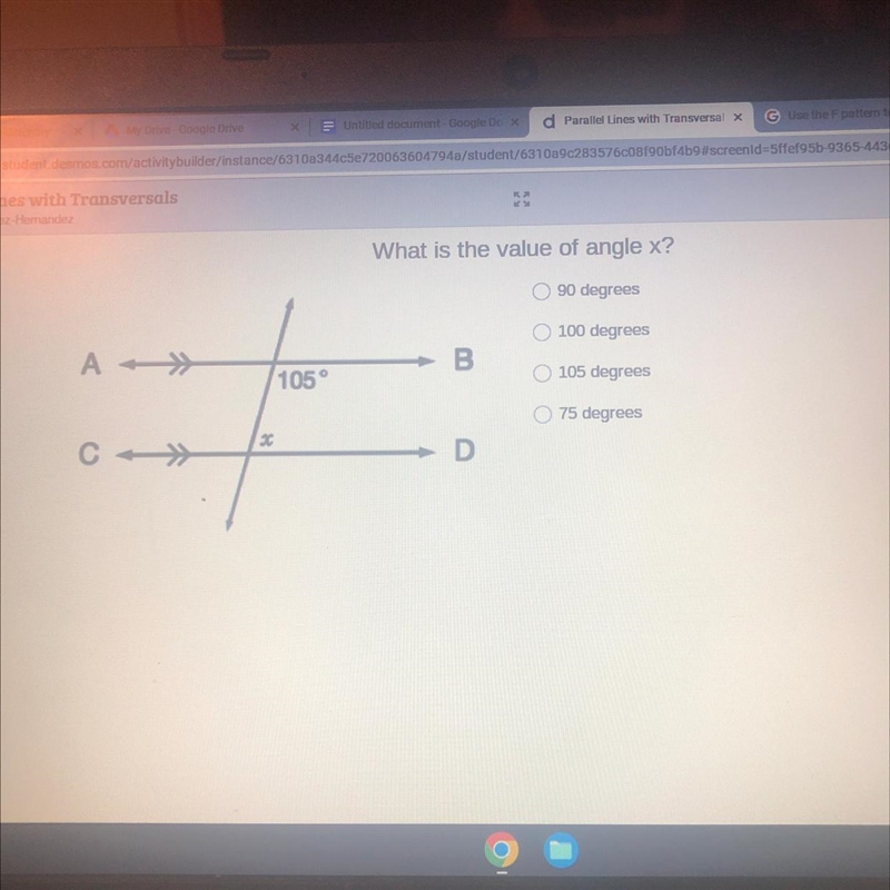 What is the value of angle x?-example-1