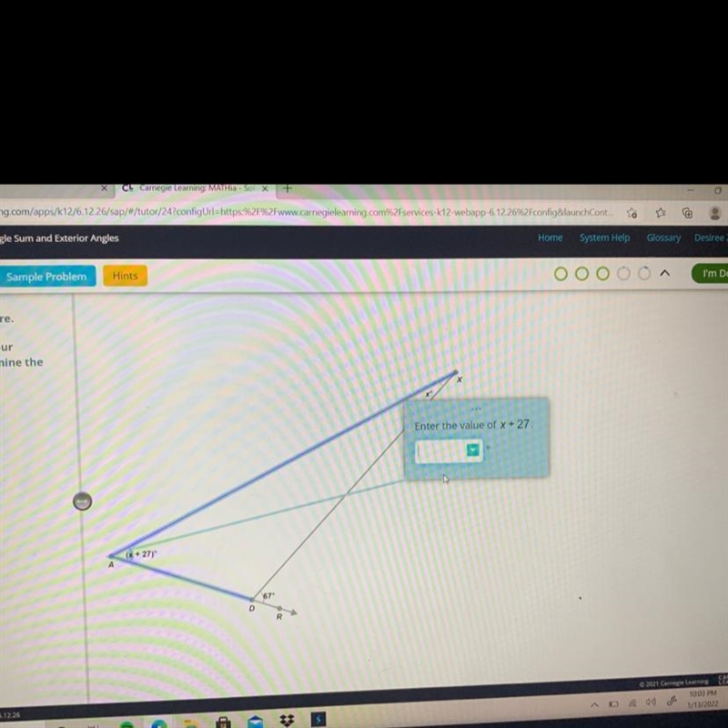 Enter the value if x+27-example-1