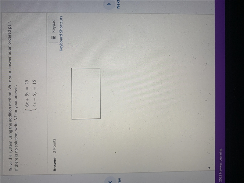 Solve the system using the addition method. Write your answer as an ordered pair.If-example-1