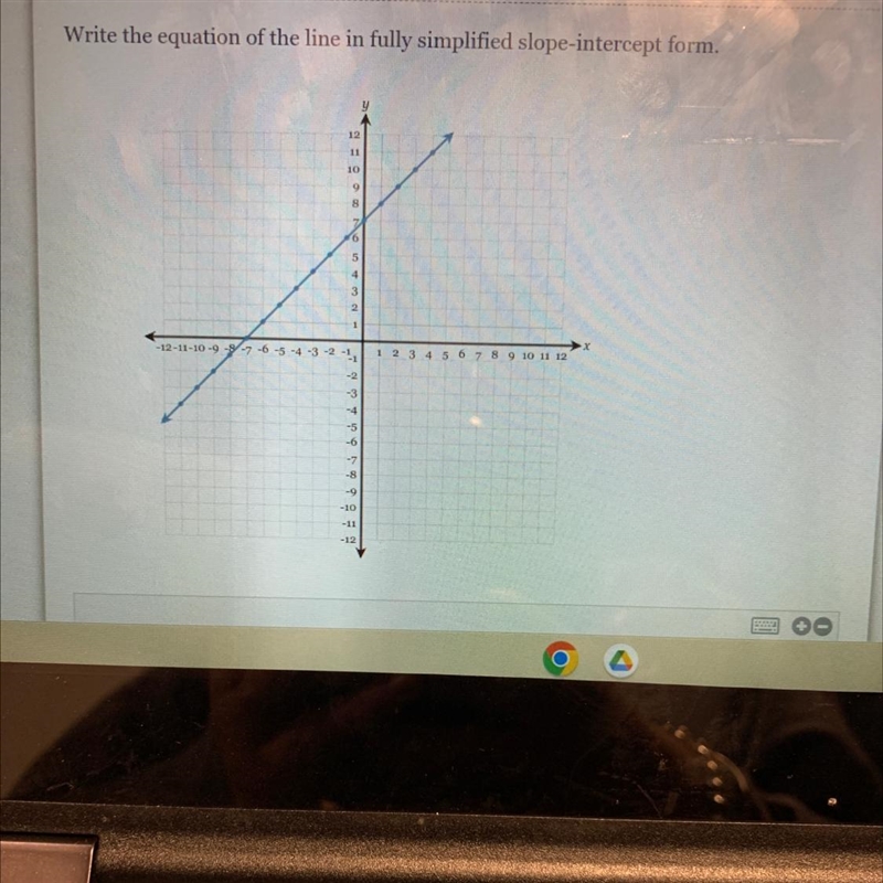 Write the equation of the line in fully simplified slope-intercept form. PLS HELP-example-1