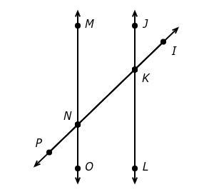 ​ JL and MO are parallellines. Which angles are alternate exterior angles?-example-1