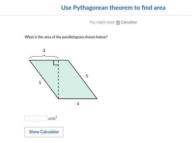 Can someone help? Please and thankyou What is the area of the parallelogram shown-example-1