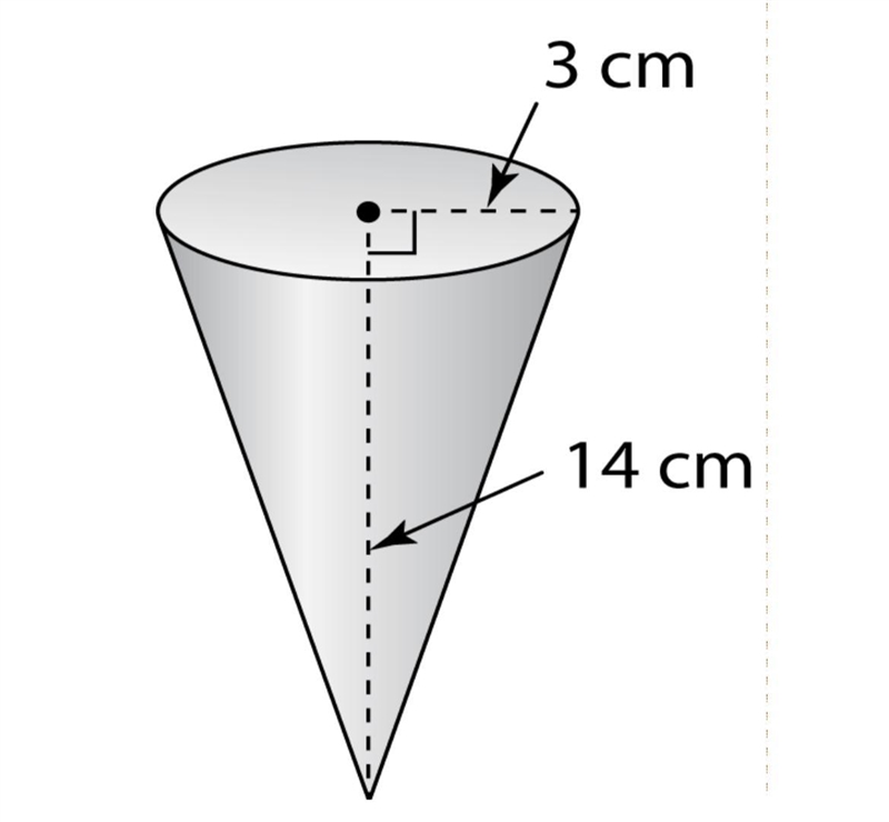 What is the approximate volume of the cone? Use 227 22 7 for π. Enter your answer-example-1