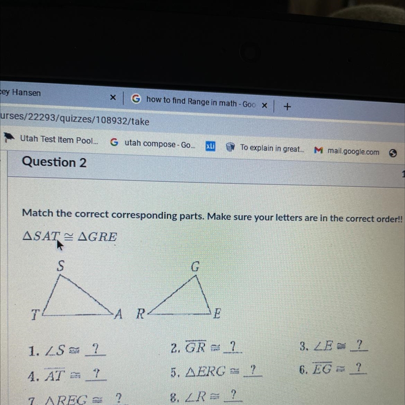 Match the correct corresponding parts. Make sure your letters are in the correct order-example-1