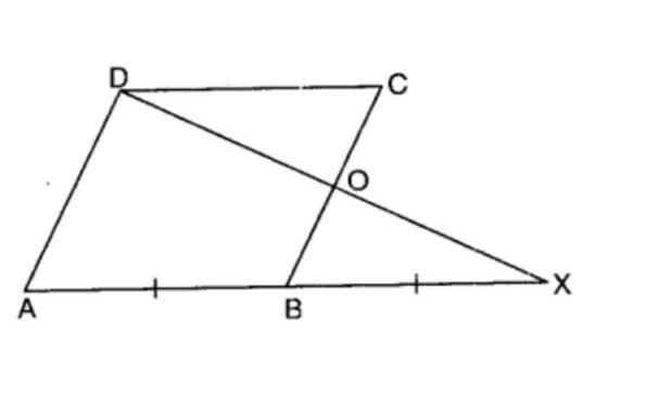 abcd is a parallelogram and ab is produced to x such that ab=bx as shown in figure-example-1