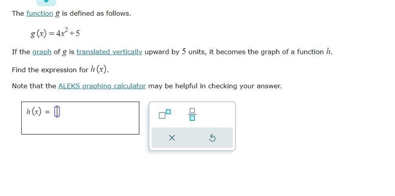 What is the expression of h(x)? picture below-example-1